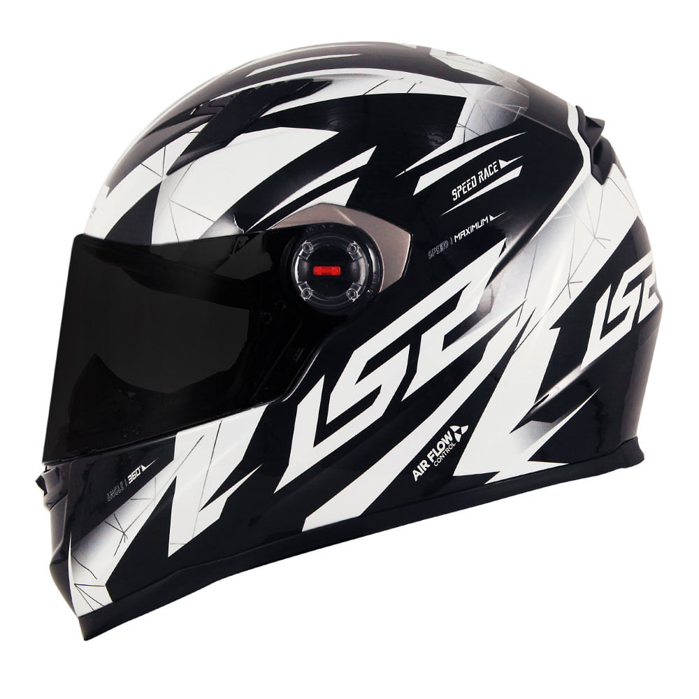 Capacete Ls2 Ff358 Draze Preto/Branco - Imagem 1